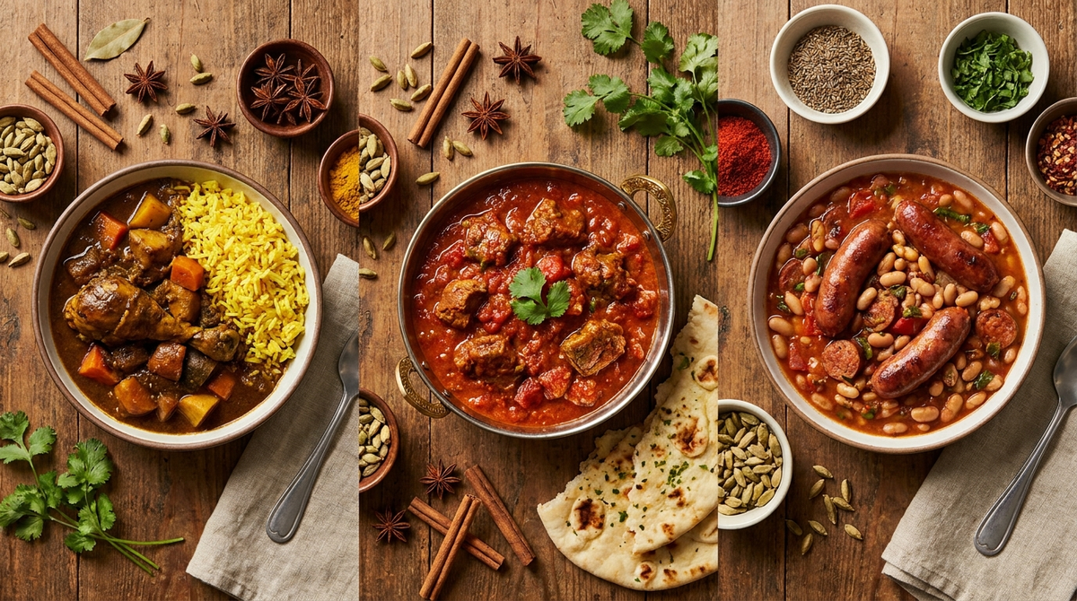 Comparaison cuisine créole, indienne et réunionnaise