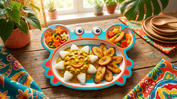 Assiette créole ludique préparée pour un enfant