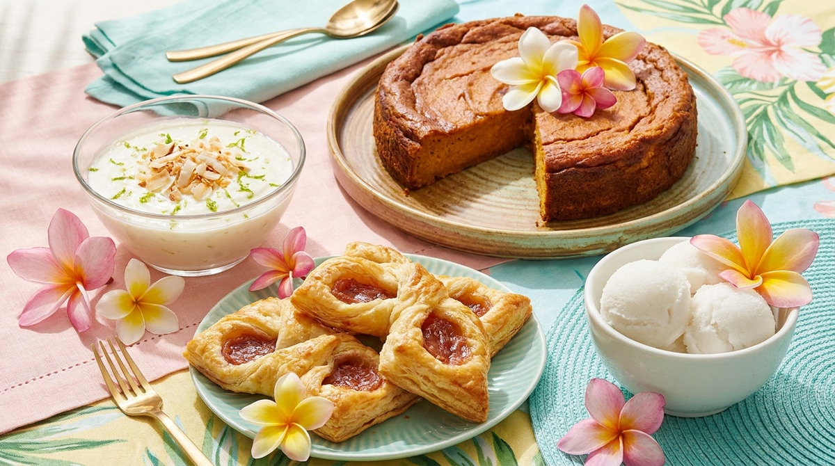 Desserts créoles : blanc-manger coco, tourment d'amour, gâteau patate douce